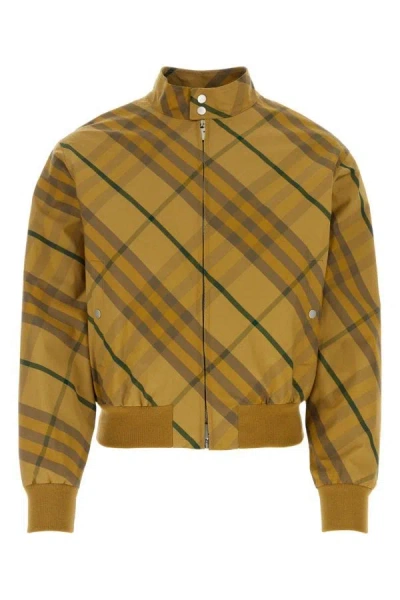 Burberry Man Embroidered Cotton Bomber Jacket In Multicolor