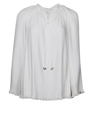 Lanvin Pleated Blouse In Cream