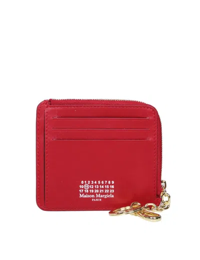 Maison Margiela Leather Key Chain Wallet Colour Red