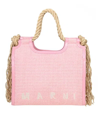 Marni Raffia Handbag In Pink