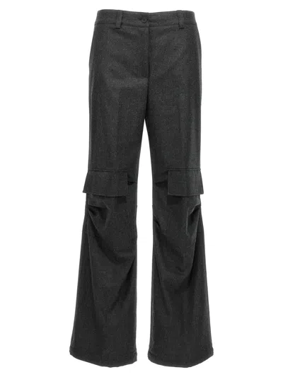 P.a.r.o.s.h Mid-rise Cargo Pants In Gray