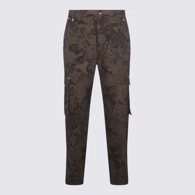 Represent Utility Splatter-print Canvas Cargo Trousers In Brown
