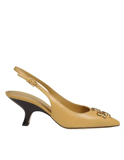 Tory Burch Eleanor Pump In Sand Buff Color Leather