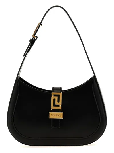 Versace 'greca Goddess' Small Shoulder Bag In Black