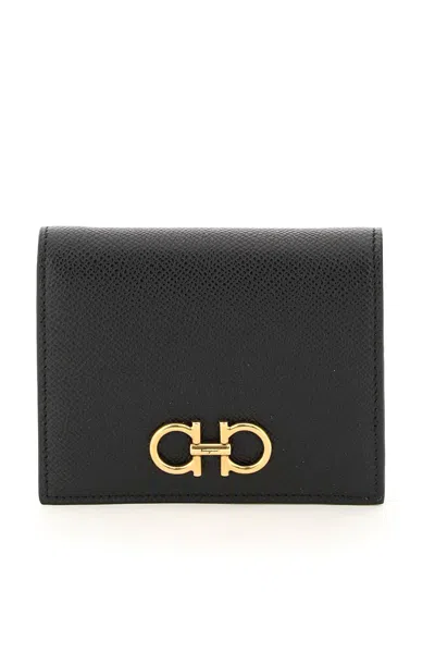 Ferragamo Gancini Bifold Wallet In Black