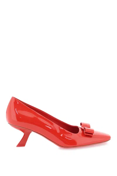 Ferragamo Vara Bow Pumps In Red