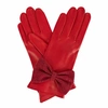 GIZELLE RENEE Josephine Red Leather Gloves With Red Speckle Wool