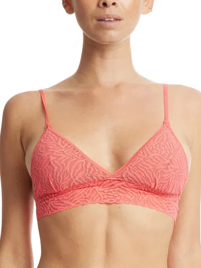 Hanky Panky Animal Max Lace Padded Bralette In Red
