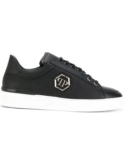 Philipp Plein Logo Lace-up Sneakers In Blue