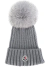MONCLER MONCLER CLASSIC KNITTED BEANIE HAT - GREY,00219000351012209263