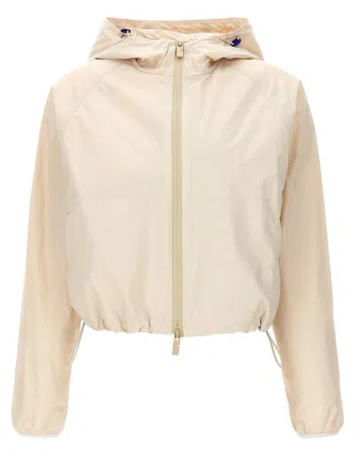 Burberry Cropped Hooded Jacket In Beis