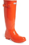 Hunter Original High Gloss Boot In Orange