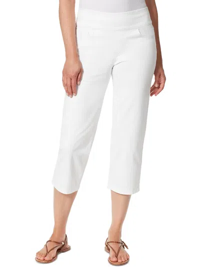Gloria Vanderbilt Amanda Womens High Rise Pull On Capri Jeans In White