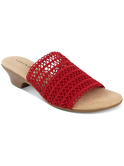 Karen Scott Elsaa Knit Womens Slip On Flat Flatform Sandals In Multi