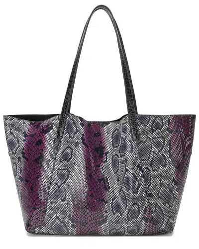 Tiffany & Fred Paris Snake-embossed Leather Tote In Blue