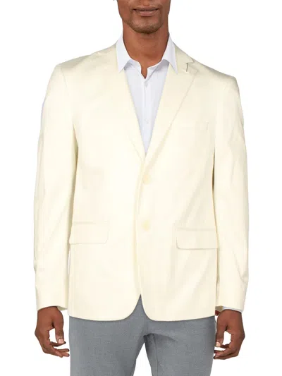 Calvin Klein Menet Mens Slim Fit Long Sleeve Suit Jacket In White
