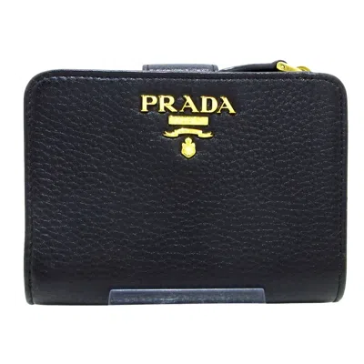 Prada Saffiano Leather Wallet () In Black