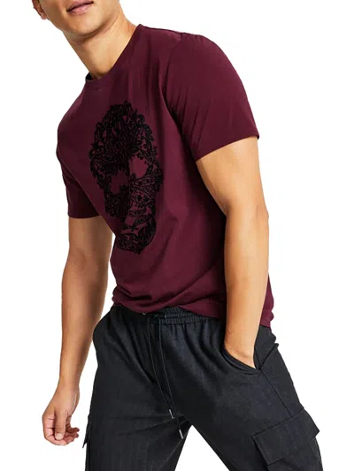 Inc Luben Mens Graphic Paisley T-shirt In Red