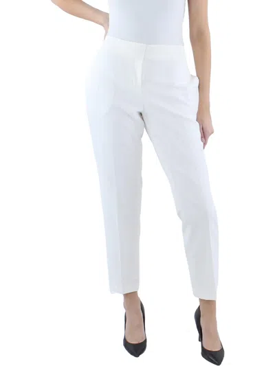 Le Suit Petites Womens Crepe Flat Front Dress Pants In White