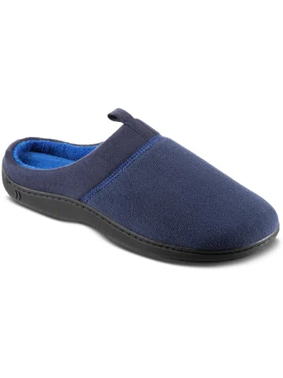 Isotoner Jared Hoodback Mens Terry Cloth Adaptive Slide Slippers In Blue