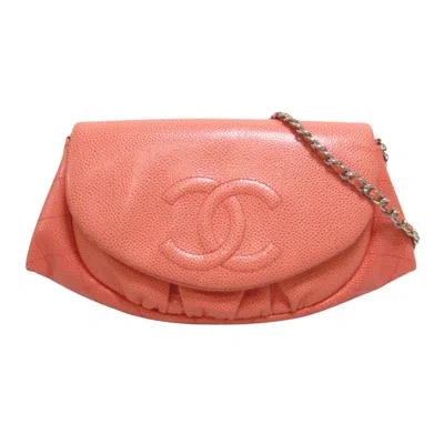 Pre-owned Chanel Half Moon Leather Shoulder Bag () In Pink