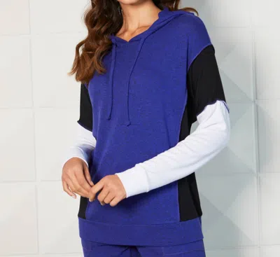 French Kyss Hoodie Tunic In Indigo Combo In Blue