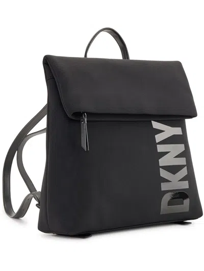 Dkny Tilly Womens Fold Over Adjustable Backpack In Black