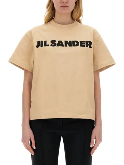 Jil Sander T-shirt With Logo In Beige