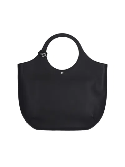 Courrèges Holy Handbag In Black  