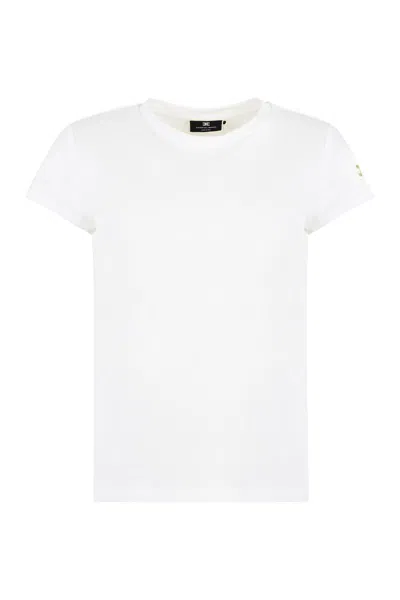 Elisabetta Franchi Cotton Crew-neck T-shirt In White