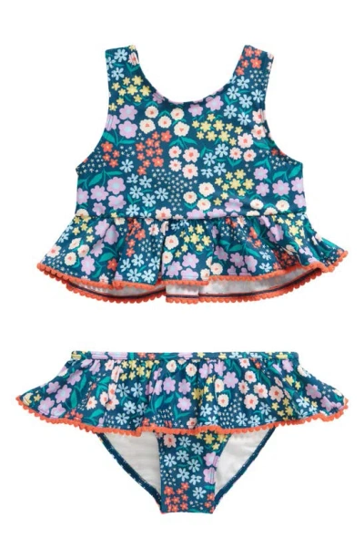 Tucker + Tate Kids' Ruffle Pompom Two-piece Swimsuit In Blue Sailor Naomi Floral