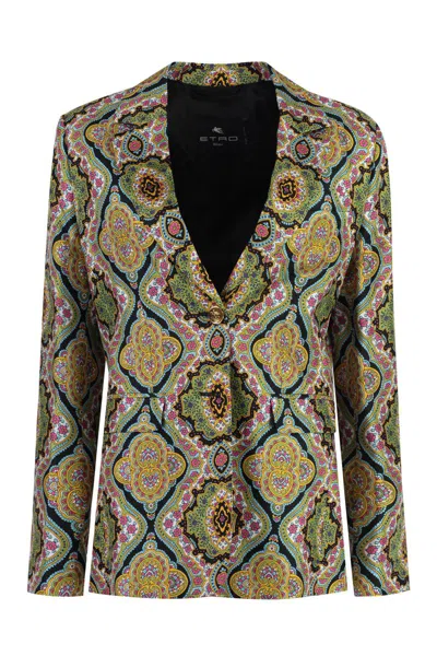 Etro Silk Jacket In Multicolor