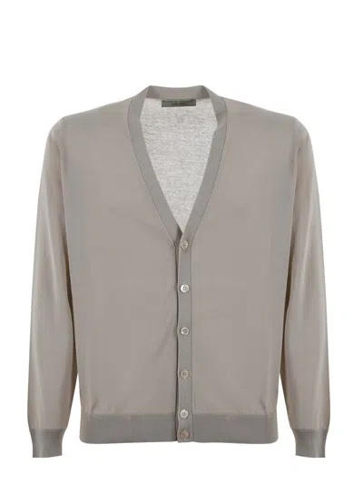 Filippo De Laurentiis Cardigan In Cotton Thread. In Beige