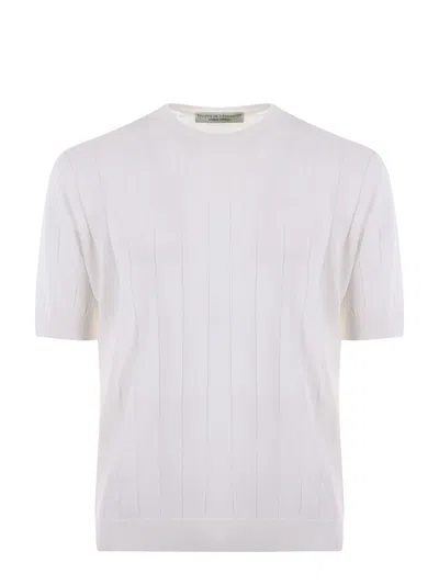 Filippo De Laurentiis T-shirt In Cotton Thread In Bianco Latte