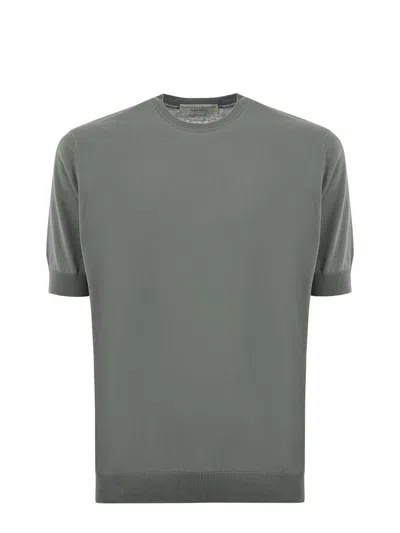 Filippo De Laurentiis T-shirt In Cotton Crepe In Verde Salvia