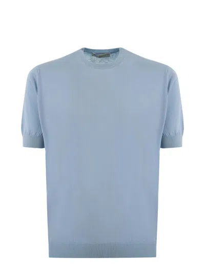 Filippo De Laurentiis T-shirt In Cotton Thread In Blue