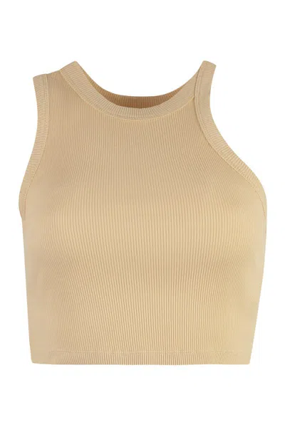 Halfboy Cotton Tank Top In Beige