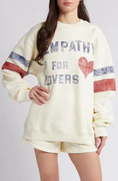 The Mayfair Group Empathy Is For Lovers Graphic Sweatshirt In 奶油色