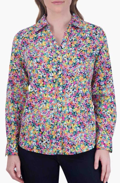 Foxcroft Mary Floral Non-iron Cotton Button-up Shirt In Multi