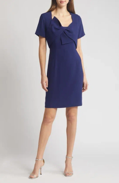Shani Women's Twisted Bow Crepe Cocktail Dress In Blue