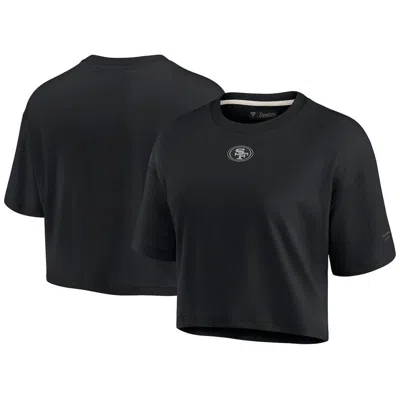 Fanatics Signature Black San Francisco 49ers Elements Super Soft Boxy Cropped T-shirt