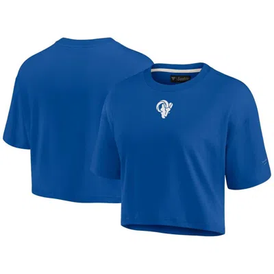 Fanatics Signature Women's  Royal Los Angeles Dodgers Super Soft Short Sleeve Cropped T-shirt