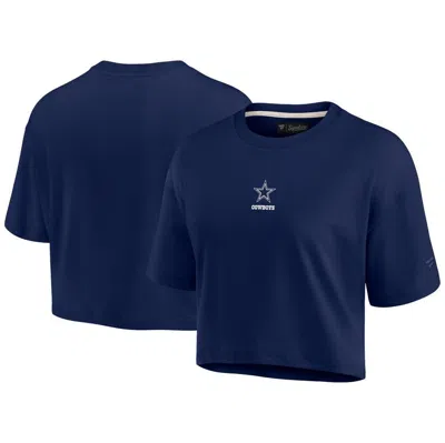 Fanatics Signature Navy Dallas Cowboys Elements Super Soft Boxy Cropped T-shirt