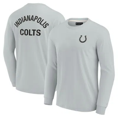 Fanatics Signature Men's And Women's  Grey Indianapolis Colts Super Soft Long Sleeve T-shirt