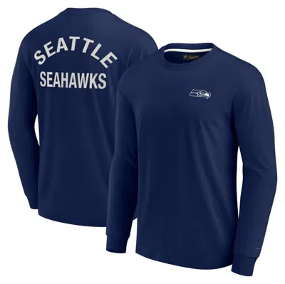 Fanatics Signature Men's And Women's  College Navy Seattle Seahawks Super Soft Long Sleeve T-shirt