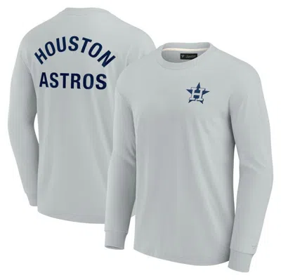 Fanatics Signature Men's And Women's  Grey Houston Astros Super Soft Long Sleeve T-shirt