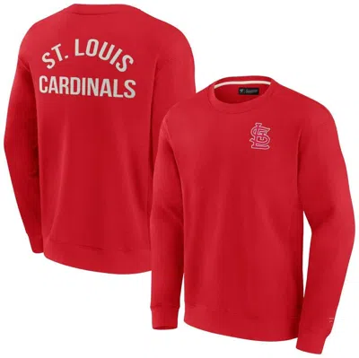 Fanatics Signature Men's And Women's  Red St. Louis Cardinals Super Soft Fleece Pullover Crew Sweatsh