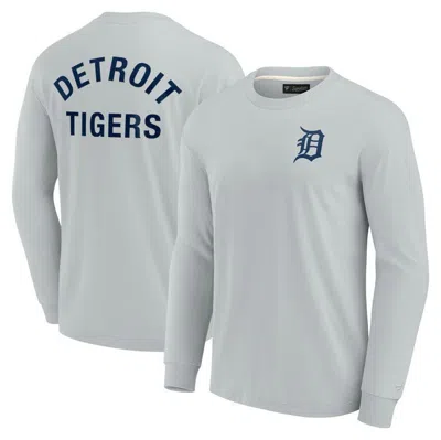 Fanatics Signature Men's And Women's  Gray Detroit Tigers Super Soft Long Sleeve T-shirt