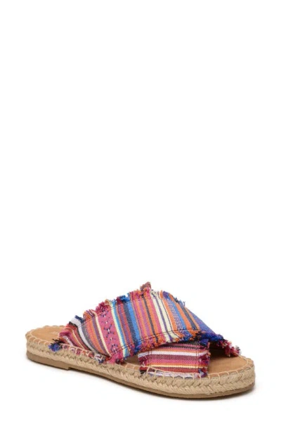 Minnetonka Pepper Espadrille Slide Sandal In Coral Desert Print