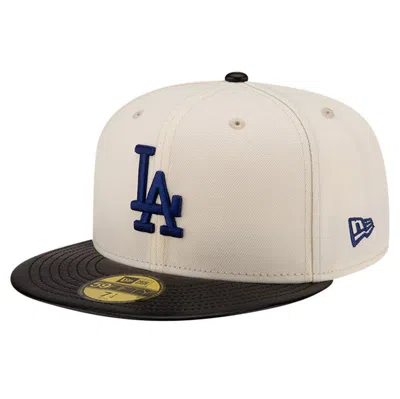 New Era Cream Los Angeles Dodgers Game Night Leather Visor 59fifty Fitted Hat